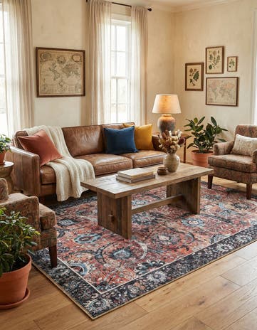 6' 1 x 9' Washable Timeless Rug