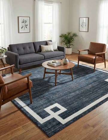 Jill Zarin Navy Blue Uptown Lenox Hill Square Rug