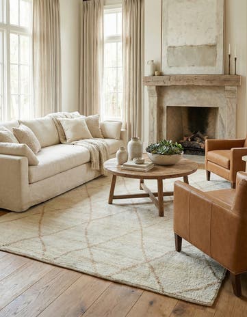 6' 5 x 8' 7 Hand Knotted Moroccan Wool Rug