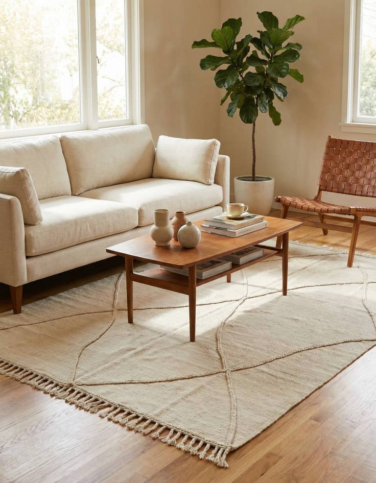 Detail image of 5' 7 x 8' 2  Hand Knotted Moroccan Wool Rug