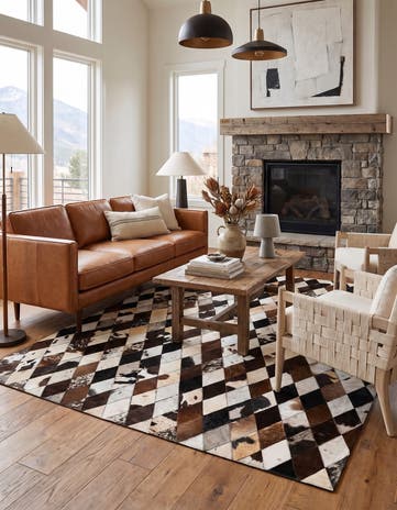 4' 9 x 6' 9 Cowhide Stocks Rug