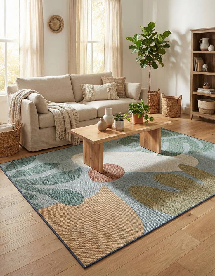 Detail image of 6' 1 x 9' Easy-Clean Baja Indoor / Outdoor Rug