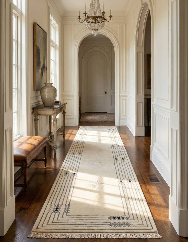 Detail image of 2' 8 x 12' 10  Hand Knotted Darya Wool Runner Rug