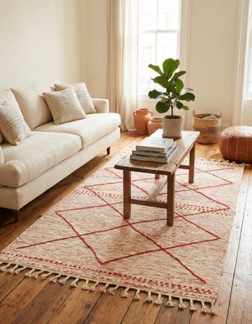 4' 11 x 8' 1 Hand Knotted Moroccan Wool Rug