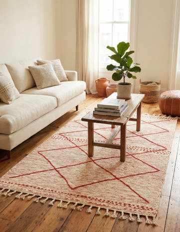 4' 11 x 8' 1 Hand Knotted Moroccan Wool Rug