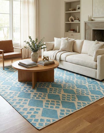 8' 9 x 9' 8 Hand Woven Kilim Modern Wool Rug
