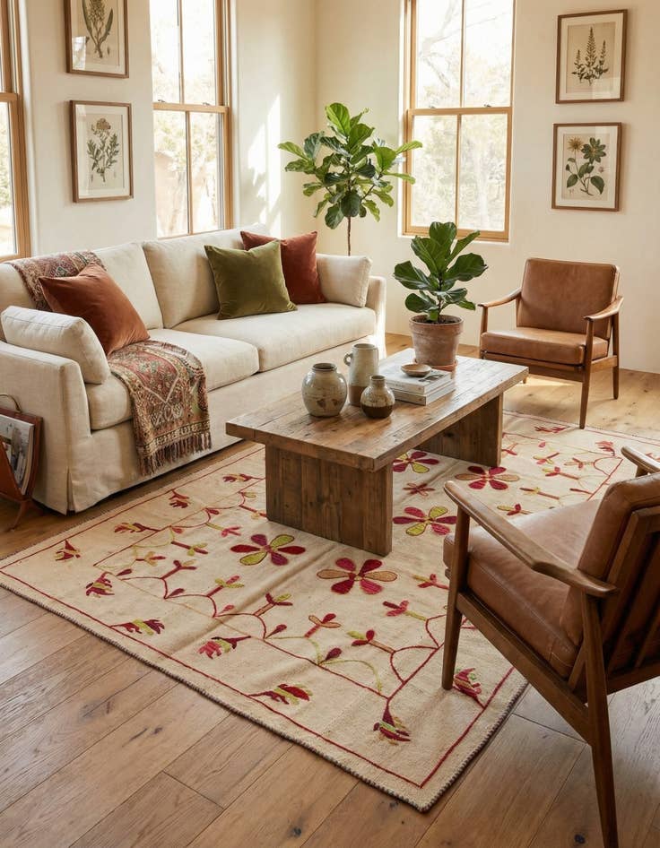 Detail image of 5' 9 x 7' 7  Hand Woven Kilim Modern Wool Rug