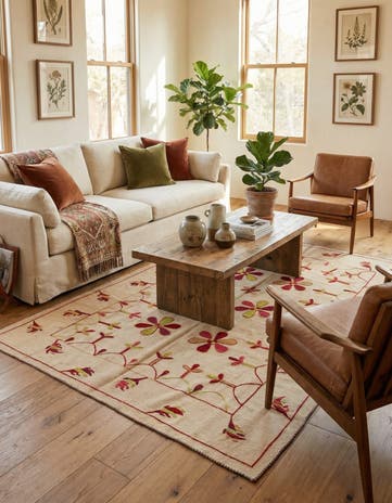 5' 9 x 7' 7 Hand Woven Kilim Modern Wool Rug