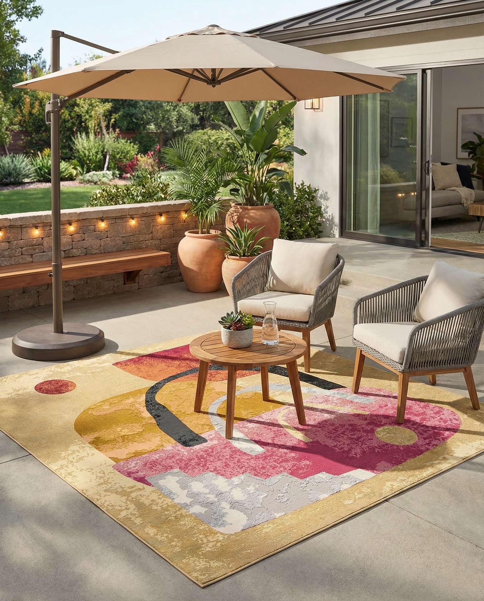 10' x 10' Easy-Clean Modern Indoor / Outdoor Square Rug