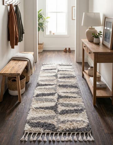 Gray Athena Shag Runner Rug