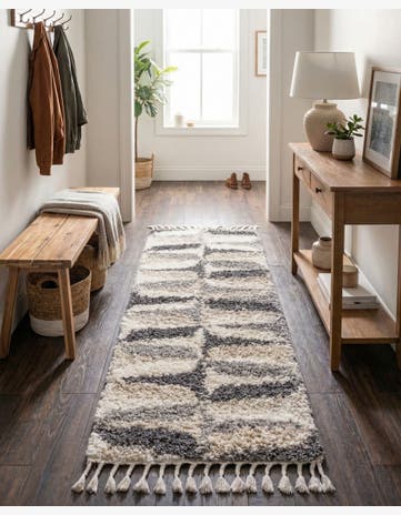 Gray Athena Shag Runner Rug