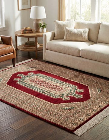 4' 2 x 6' 2 Hand Knotted Bokhara Oriental Rug