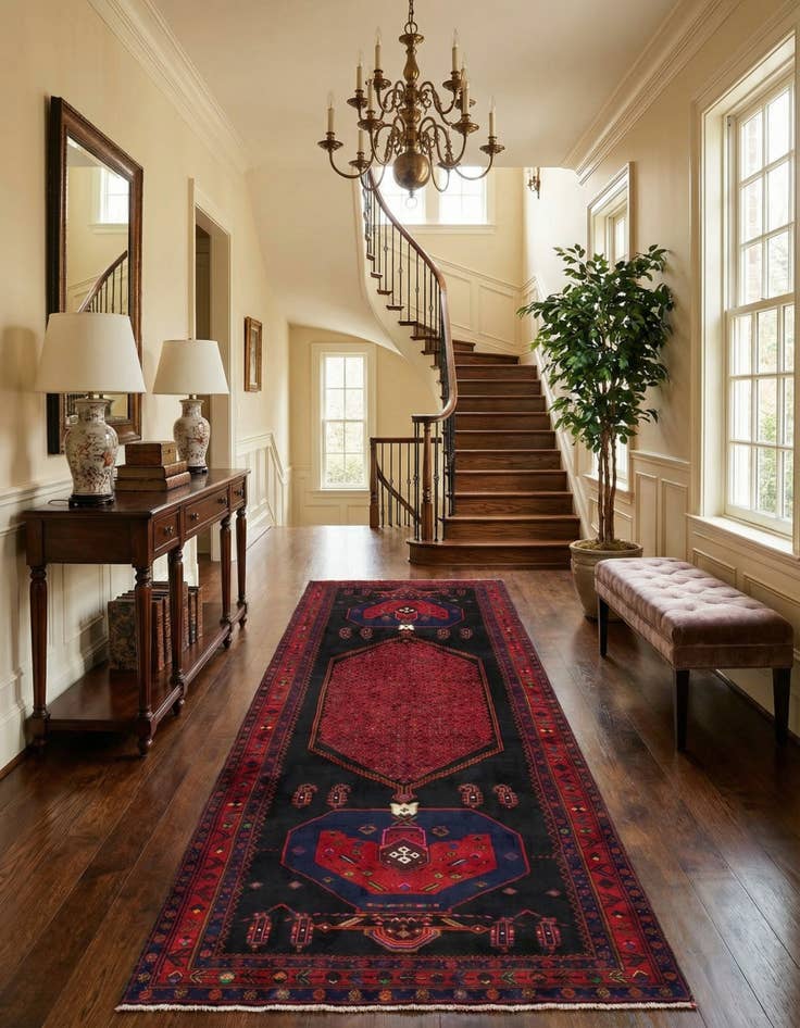 Detail image of 3' 6 x 12' 8 Hamedan Runner Rug