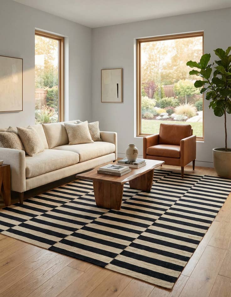 Detail image of 5' 7 x 7' 10  Hand Woven Kilim Modern Wool Rug