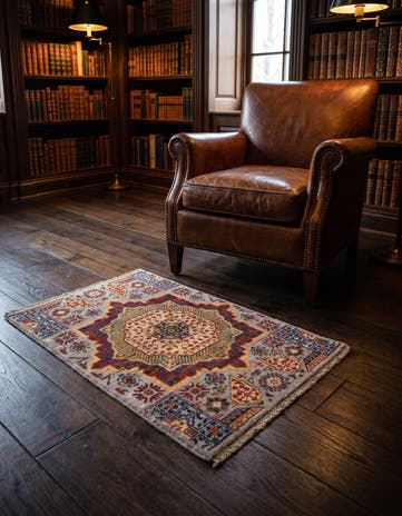 2' x 3' 2 Hand Knotted Mamluk Ziegler Rug