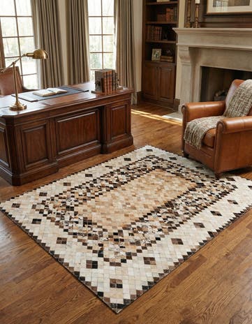 5' x 7' 10 Cowhide Stocks Rug