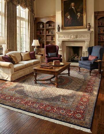 9' 6 x 12' 10 Hand Knotted Mood Persian Wool Rug