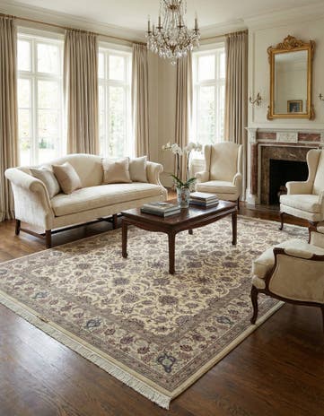 6' 5 x 9' 8 Hand Knotted Ghom Silk Persian Rug