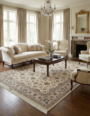 6' 5 x 9' 8 Hand Knotted Ghom Silk Persian Rug