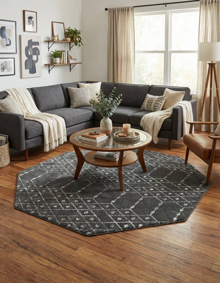 Detail image of 7' 10 x 7' 10 Paxon Trellis Octagon Rug