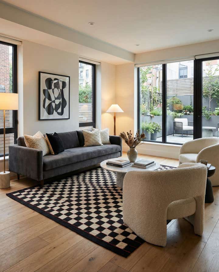 5' 9 x 7' 8 Hand Woven Kilim Modern Wool Rug