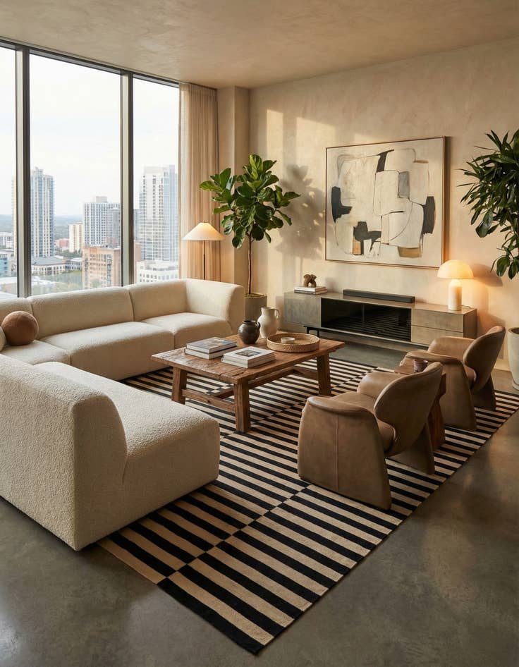 Detail image of 11' x 12' 3  Hand Woven Kilim Modern Wool Square Rug