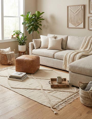 3' 6 x 5' 9 Hand Knotted Moroccan Wool Rug