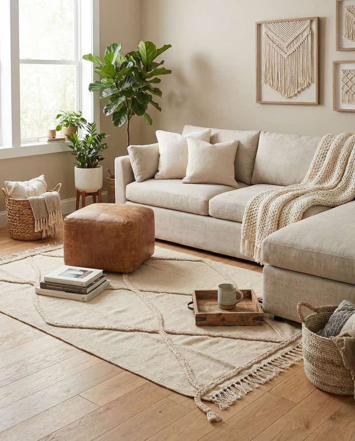 3' 6 x 5' 9 Hand Knotted Moroccan Wool Rug
