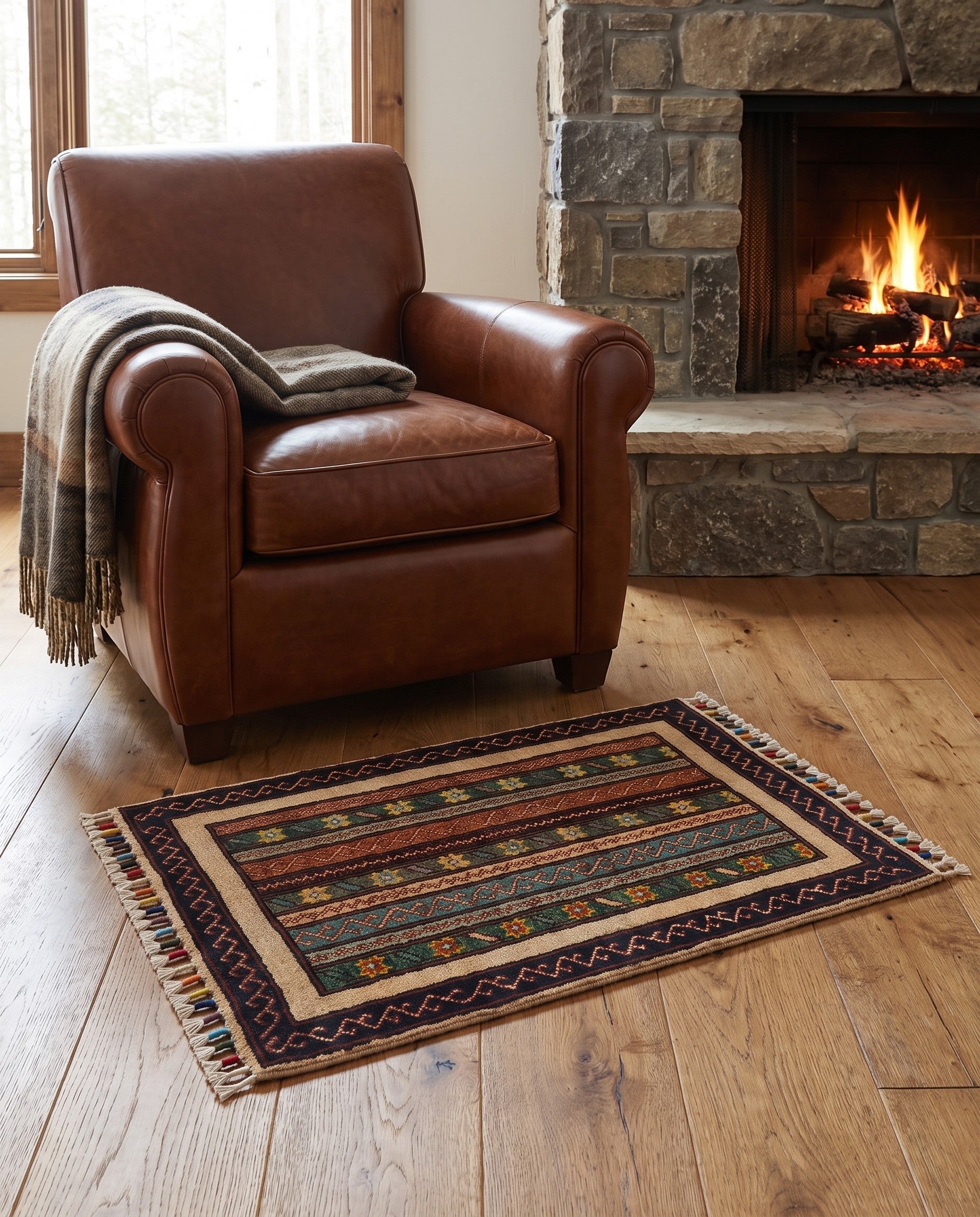 2' x 2' 11 Hand Knotted Kazak Rug
