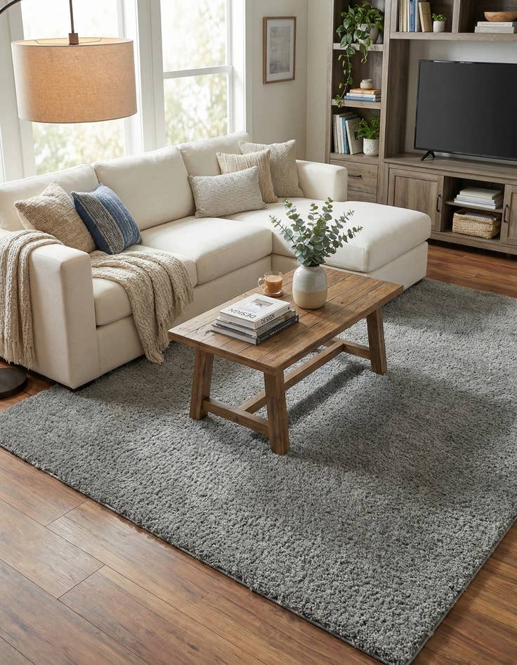 Detail image of  8' x 8' Soft Solid Shag Square Rug