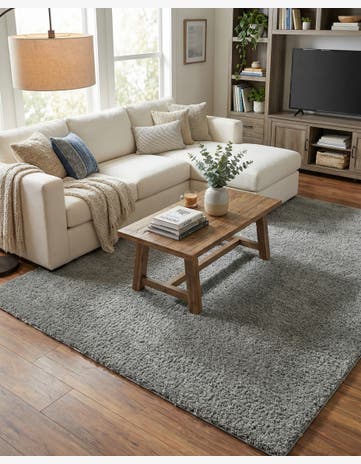 8' x 8' Soft Solid Shag Square Rug