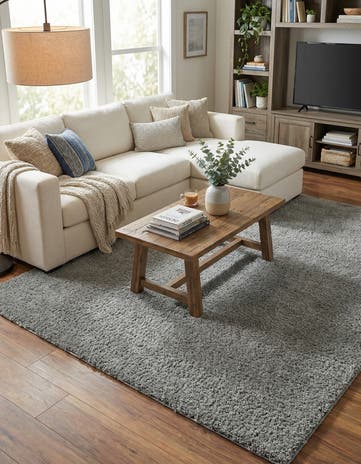 8' x 8' Soft Solid Shag Square Rug