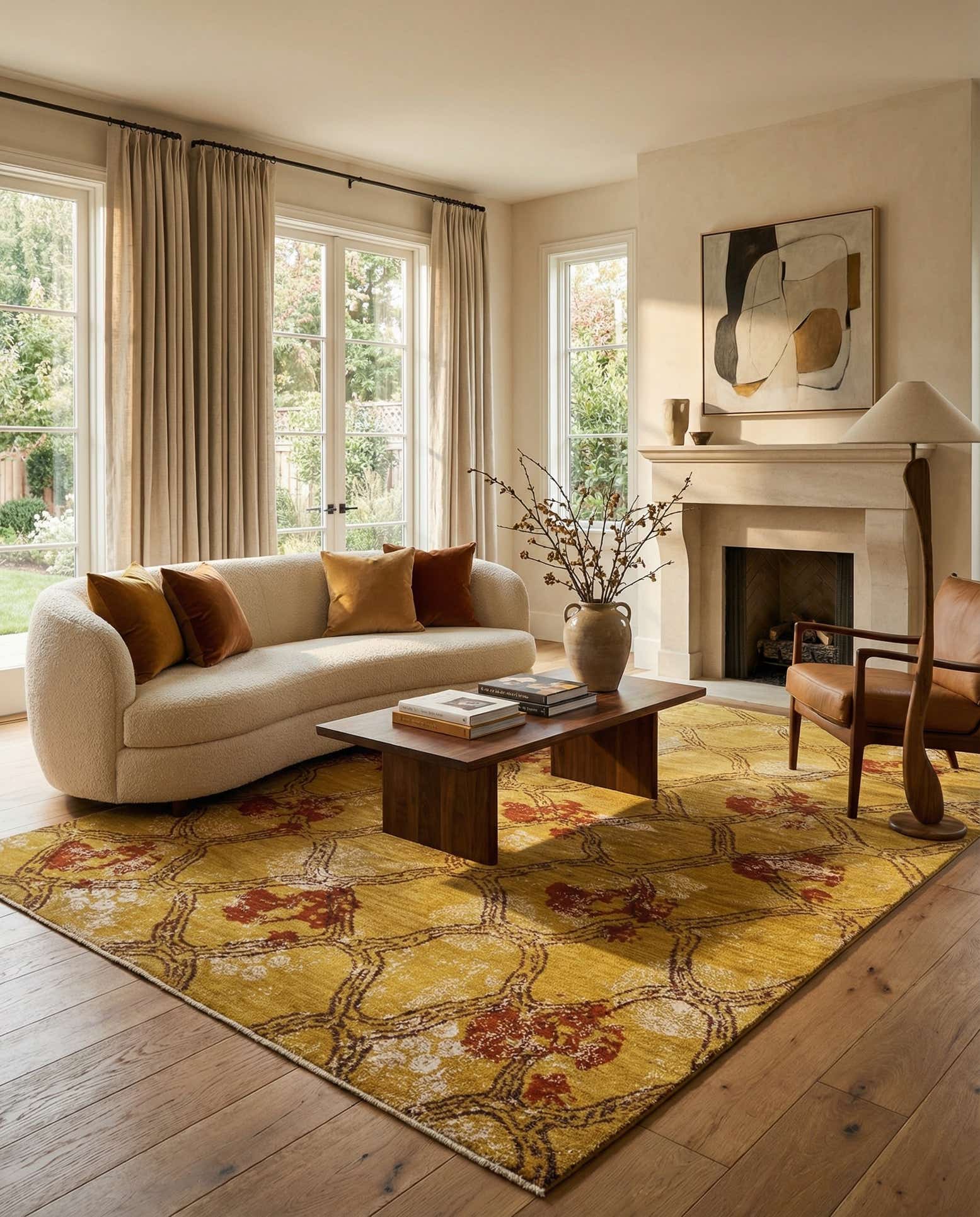 5' 7 x 7' 5 Hand Knotted Anar Rug