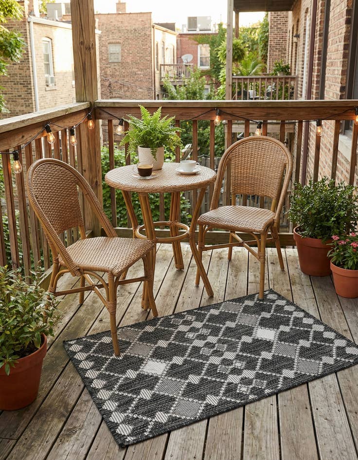 Detail image of 2' x 3' Easy-Clean Trellis Indoor / Outdoor Rug