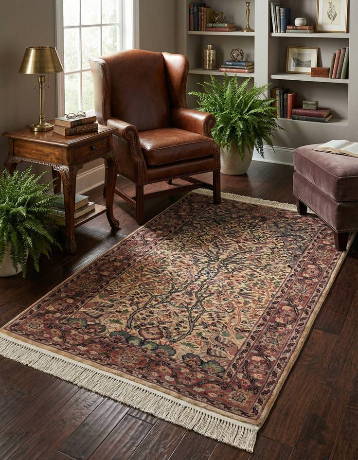 Detail image of 3' 1 x 5' 3 Hand Knotted Kashmir Oriental Rug