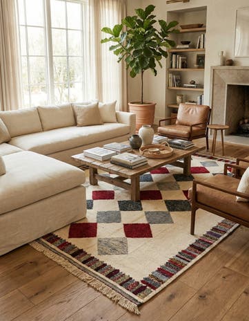 9' 4 x 12' 9 Hand Knotted Moroccan Wool Rug