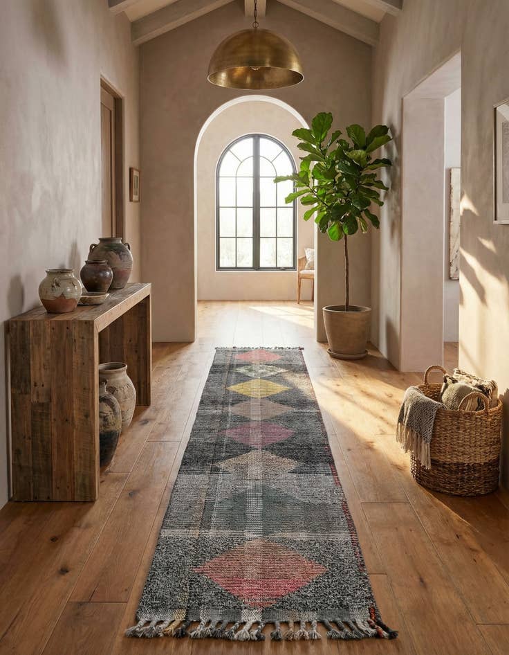 Detail image of 2' 6 x 12' 5  Hand Knotted Moroccan Wool Runner Rug