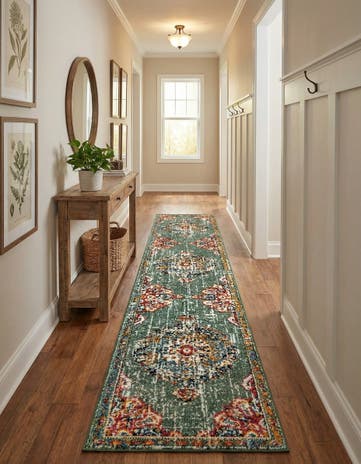 Green Madeline Runner Rug