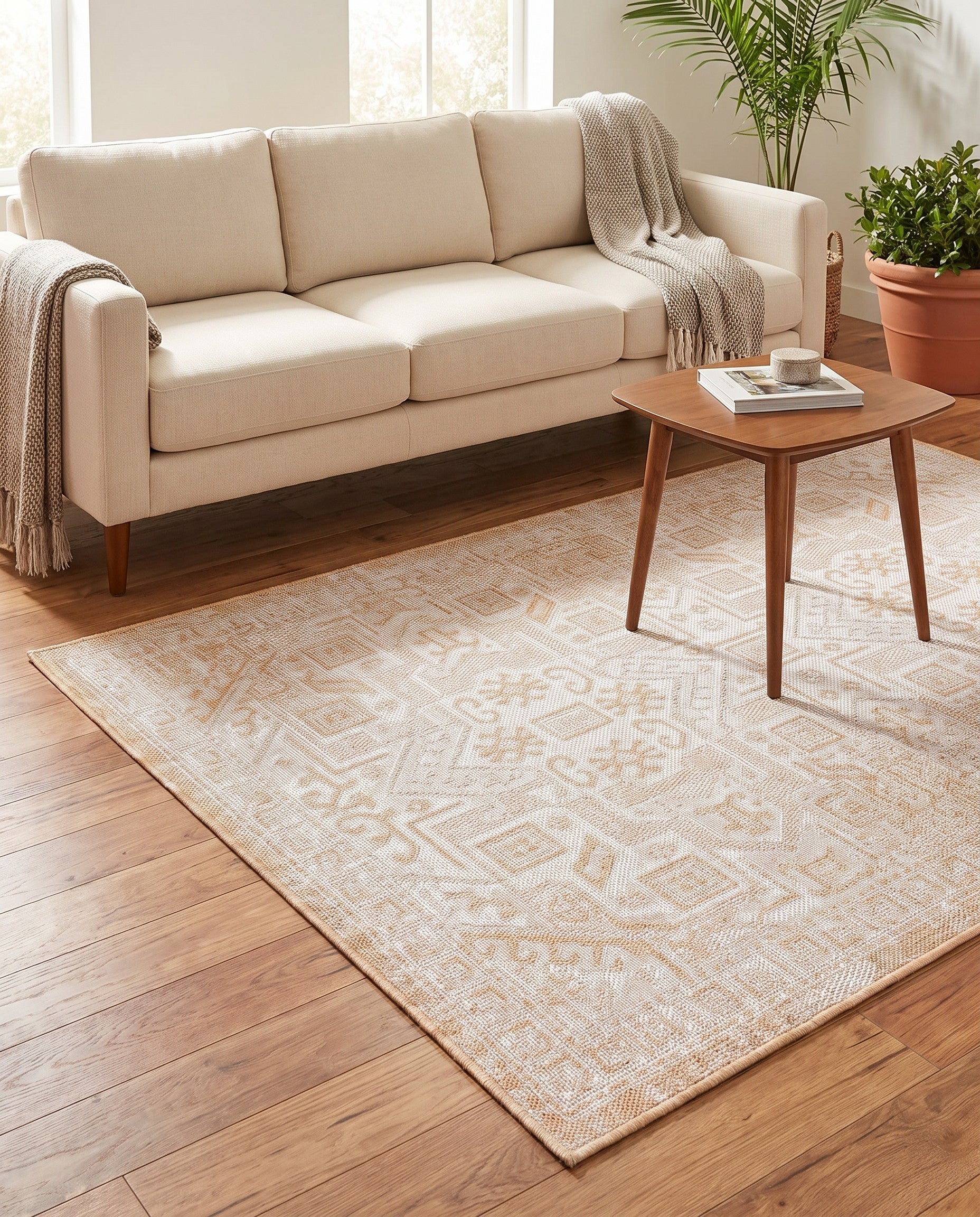 4' x 6' Easy-Clean Aztec Indoor / Outdoor Rug