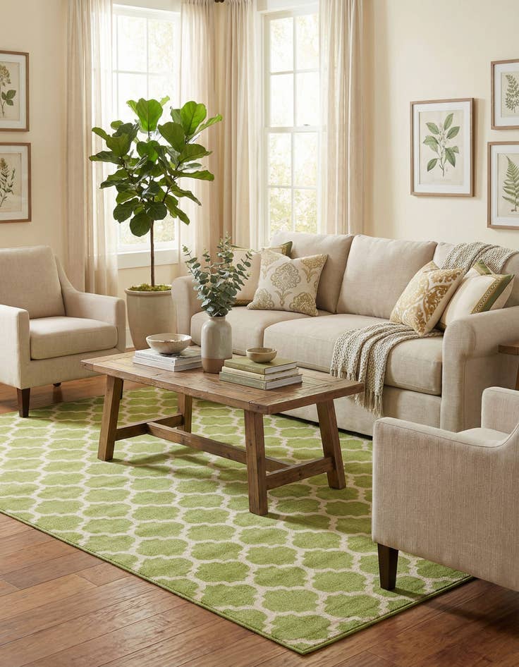 Detail image of  10' 6 x 16' 5 Lattice Rug