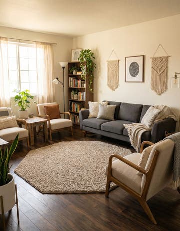 Taupe Solid Shag Octagon Rug