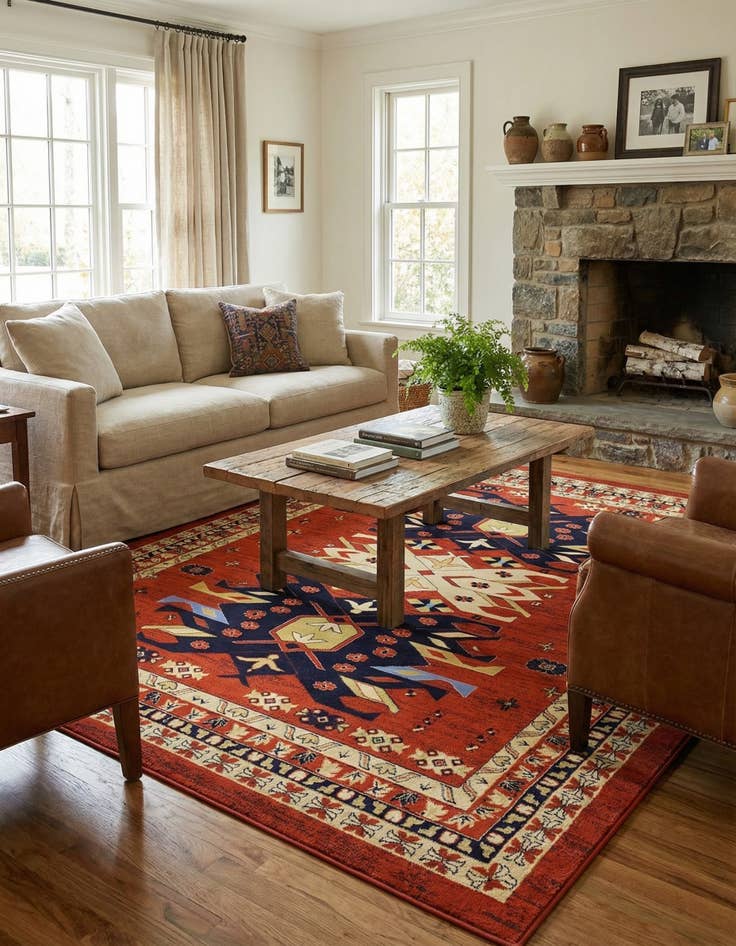 Detail image of  9' x 12' Heris Rug