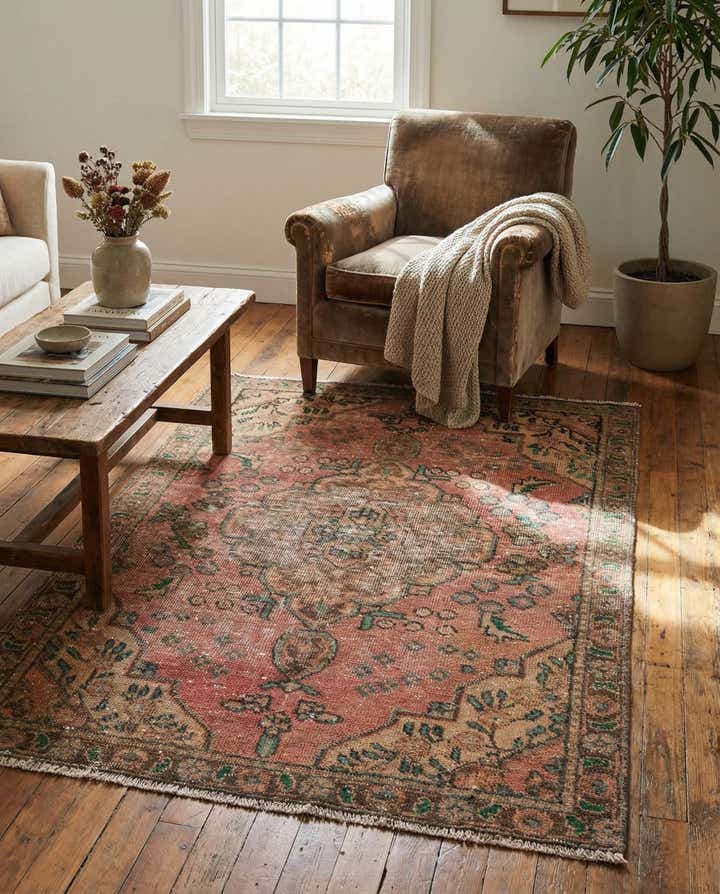 3' x 4' 9 Hand Knotted Ultra Vintage Persian Wool Rug