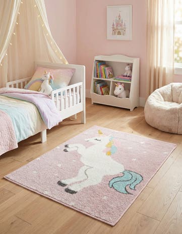 2' 2 x 2' 11 Unicorn Whimsy Kids Rug