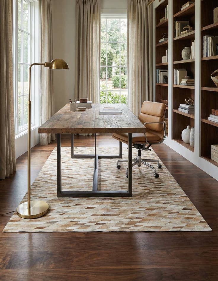 Detail image of  5' 1 x 7' 11 Cowhide - Patchwork Rug