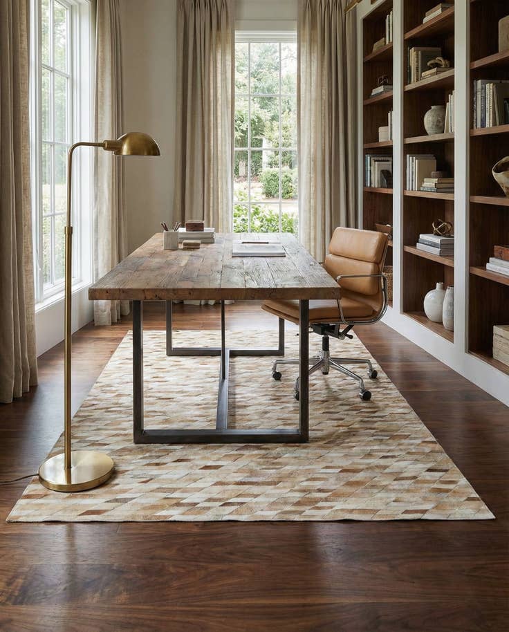 Detail image of 5' 1 x 7' 11 Cowhide - Patchwork Rug