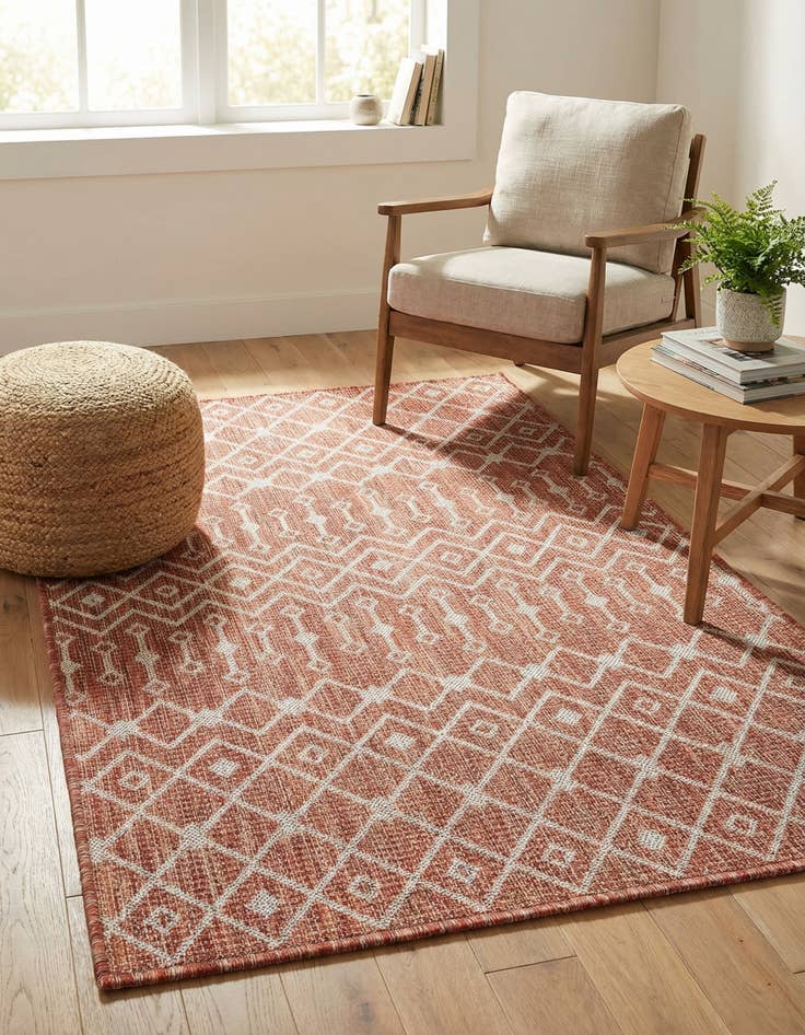 Detail image of 3' x 5' 3 Easy-Clean Trellis Indoor / Outdoor Rug