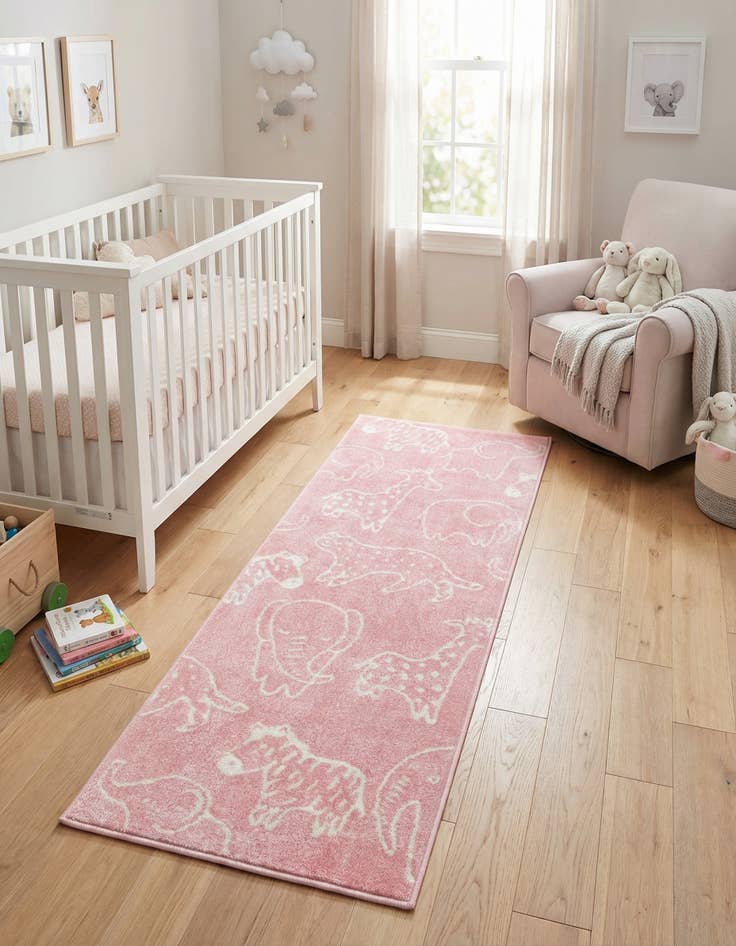 Detail image of 2' 2 x 6' Animals Whimsy Kids Runner Rug