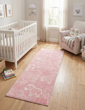 2' 2 x 6' Animals Whimsy Kids Runner Rug