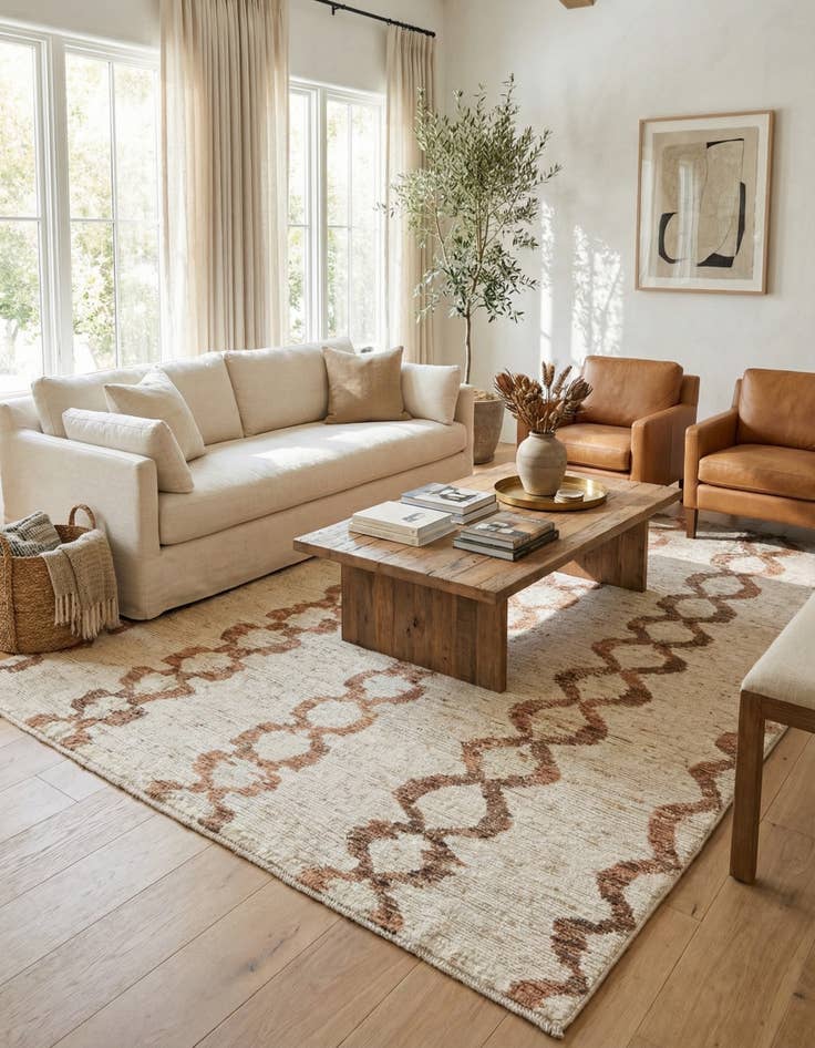 Detail image of 9' x 11' 5  Hand Knotted Moroccan Wool Rug